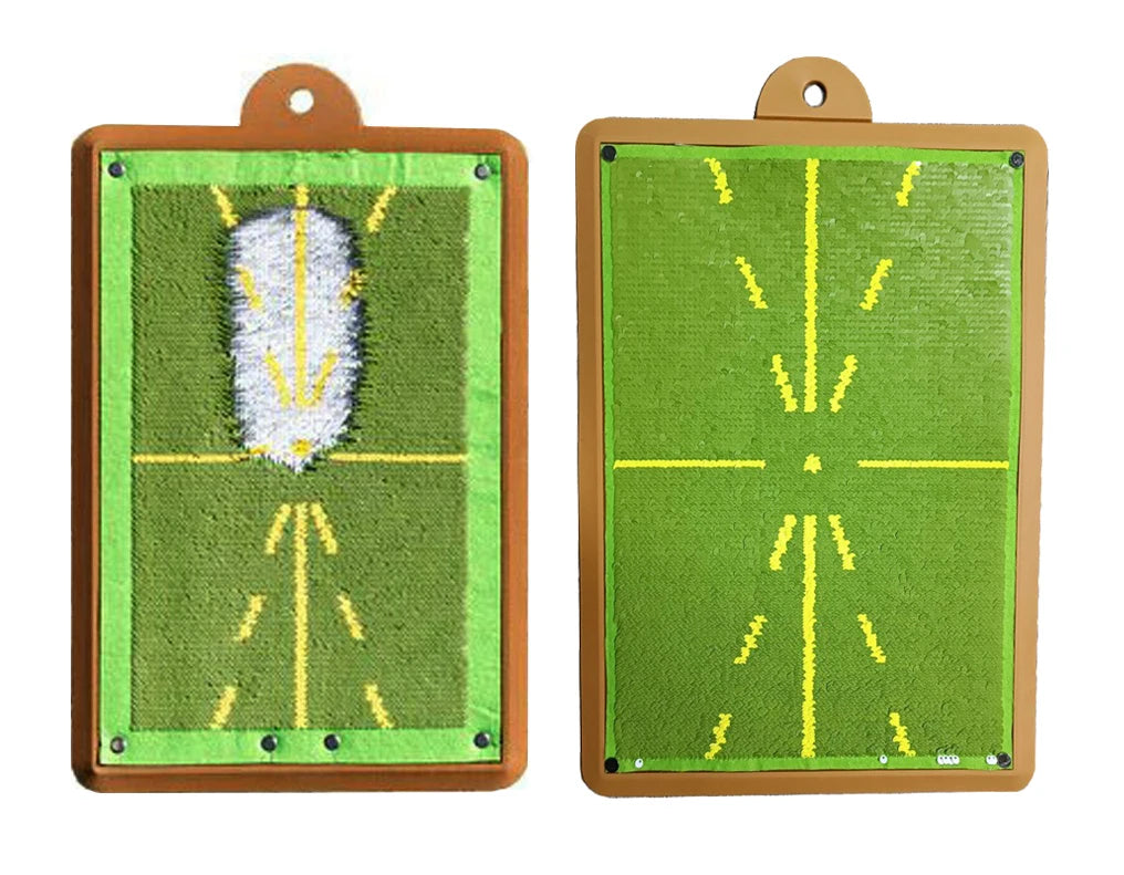 Golf Track Swing Mat with Mark Trace 30x60cm Ambidextrous Design for Indoor/Outdoor Practice Training