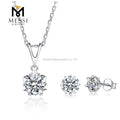 Fashion Design Snowflake Bridal Jewelry Set 1 Carat Moissanite 925 Sterling Silver Earring Necklace Jewelry Set for Women