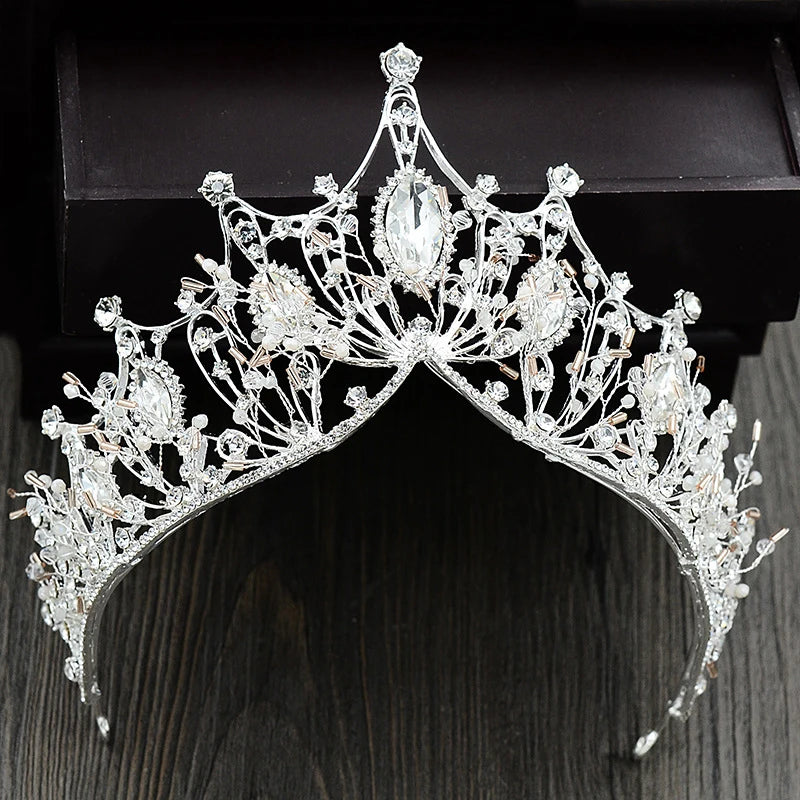 Korean Handmade Diamond Wedding Apparel Rhinestone Bridal Accessoires Pour Femme Sparkling Crystal Diadem Crowns for Queens
