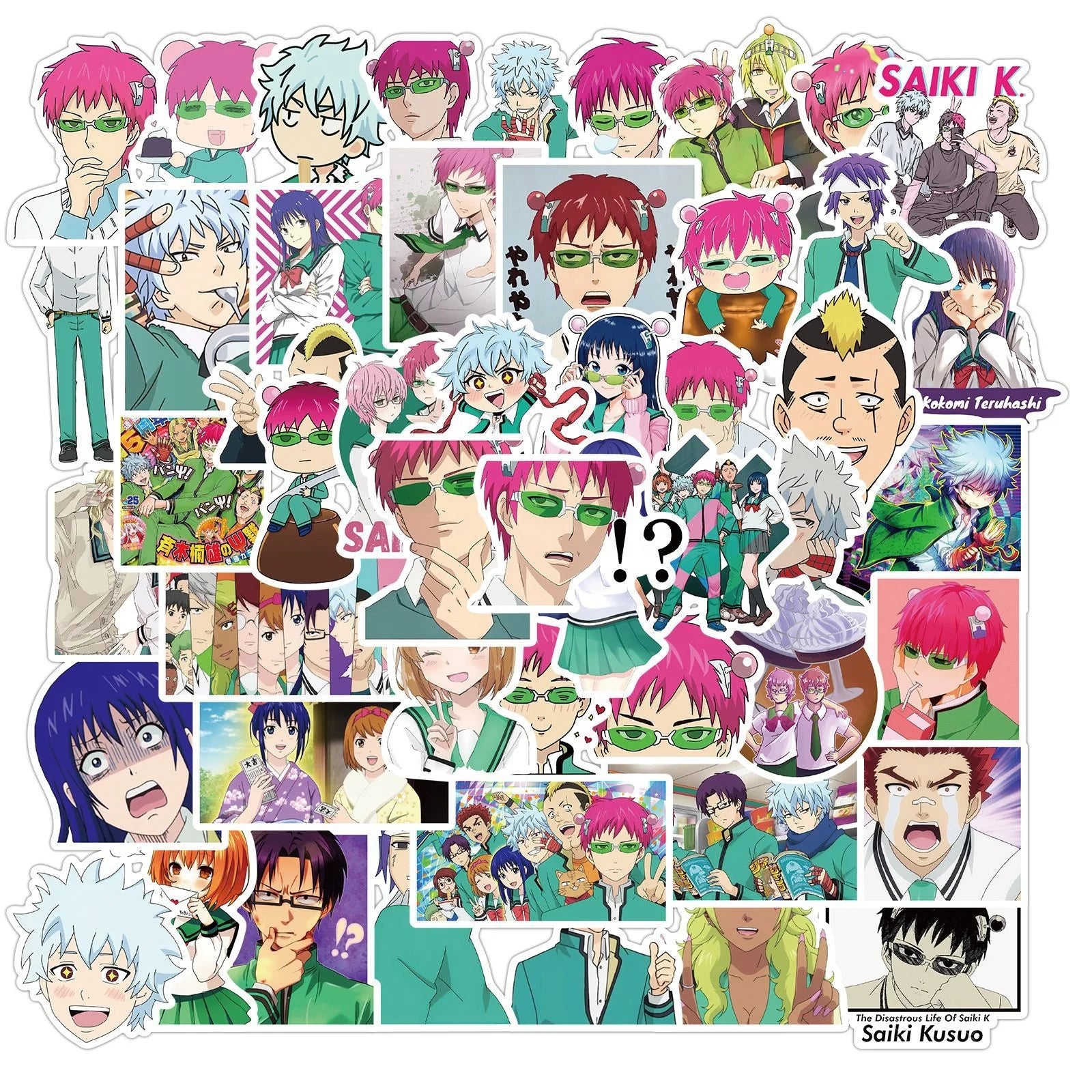 50Pcs Saiki Kusuo Anime Graffiti Stickers For Notebook Paper Decal Vinyl Waterproof Luggage Laptop Diy Stickers