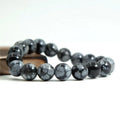 Wholesale 6-10mm Snow Flakes Obsidian Bracelet Crystal Bracelet Bangles Stretch Bracelet Unisex Gemstone Beads
