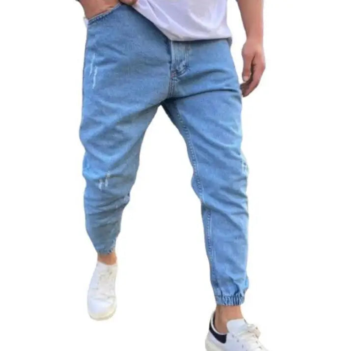 Custom Denim Pants Casual Soft Men Classic Stylish Jeans for Men Skinny Jeans Ripped Hole Trousers Jeans