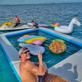Hot Sale 7*5m Inflatable Yacht Sea Swimming Pool With Safety Tread