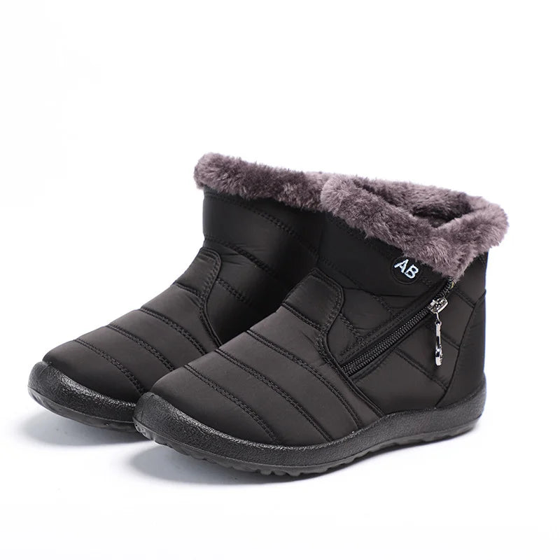 Bairuilun Hot Selling Snow Boots Waterproof Anti Slip Warm and Plush Lining Casual Ankle Winter Boots for Women
