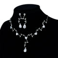 New White Cubic Zircon Necklace Earring Set for Women Bridal Wedding Jewelry Set Party Gift