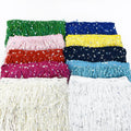Meetee RC902 20cm Clothing Decorative Accessories Sequins Polyester Fringed Lace for Latin Dance Costumes