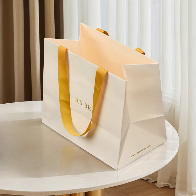 Manufacture Big White Cardboard Paper Tote Art Bag Large Black Luxury Gift Paper Bags With Handles and Logo for Business