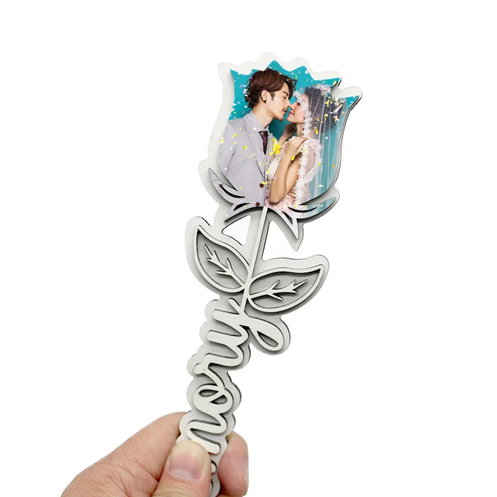 Sublimation MDF Wood Photo Frames Rose and Butterfly Designs for Graduation Valentine's Day Memory Display
