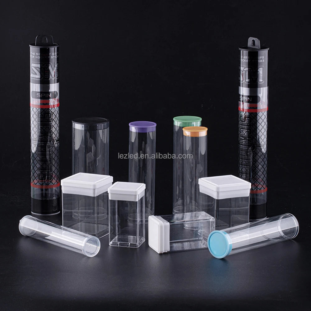 New Design OD16~58mm Clear Transparent Plastic Packaging Tubes with Screen Printing Custom Length for Gift & Craft Storage