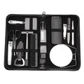 Personal Care Tools Comb Brush Shaving Kit Grooming Metal Nail Care Tool Kit in Black Bag for Home and Travel Men Emergency