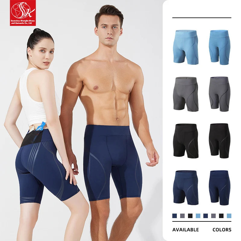 SK 2025 Men's Autumn Compression Skinny Shorts Quick Dry Breathable Nylon/Spandex Gym Yoga Sports High Waist Elastic Waist Solid
