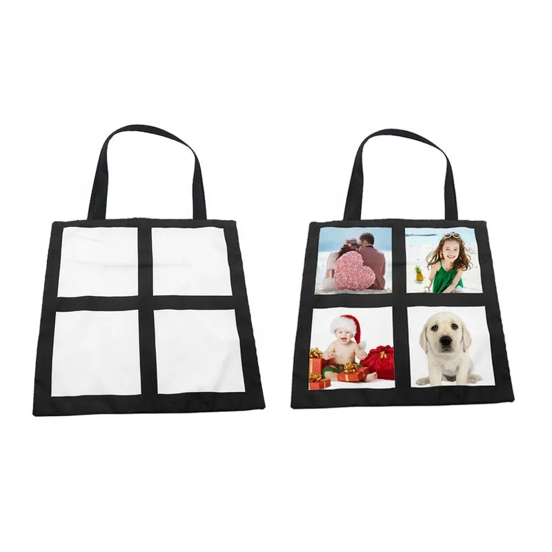 Funny Design Printable 4 Panel Shopping Bag Sublimation Blank Panel Shopping Bag