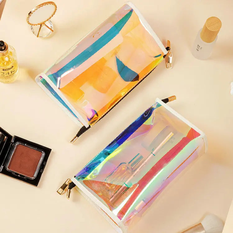 Women Lady's New Waterproof Fashion Large Travel Cosmetic Bag Pouch Box Portable Makeup Storage with TPU Nylon Leather Materials
