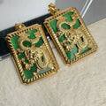 Edge Pendant Necklace Malay Green Natural Jade Religious Maitreya Pendant 24K Chinese Jade Dragon Necklace