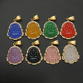 IN STOCK !!!! Natural Jade Buddha Pendant Necklace Iced Out Diamond Laughing Buddha Collar Jade Buddha Pendant Necklace