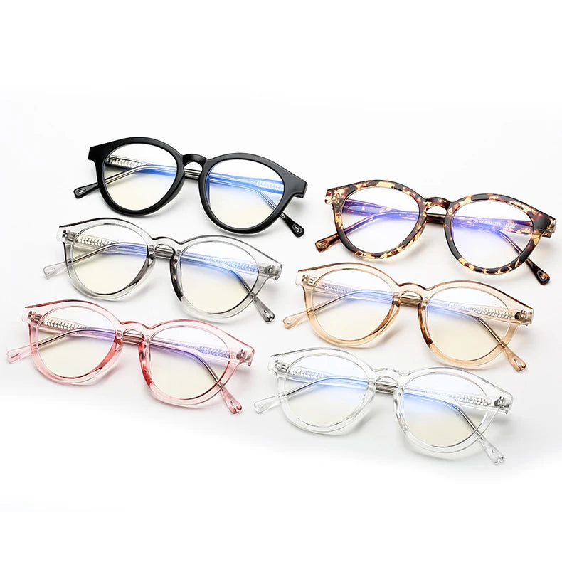 Fashion Anti Blue Light Glasses Round Computer Glasses Custom Logo Blue Light Blocking Glasses