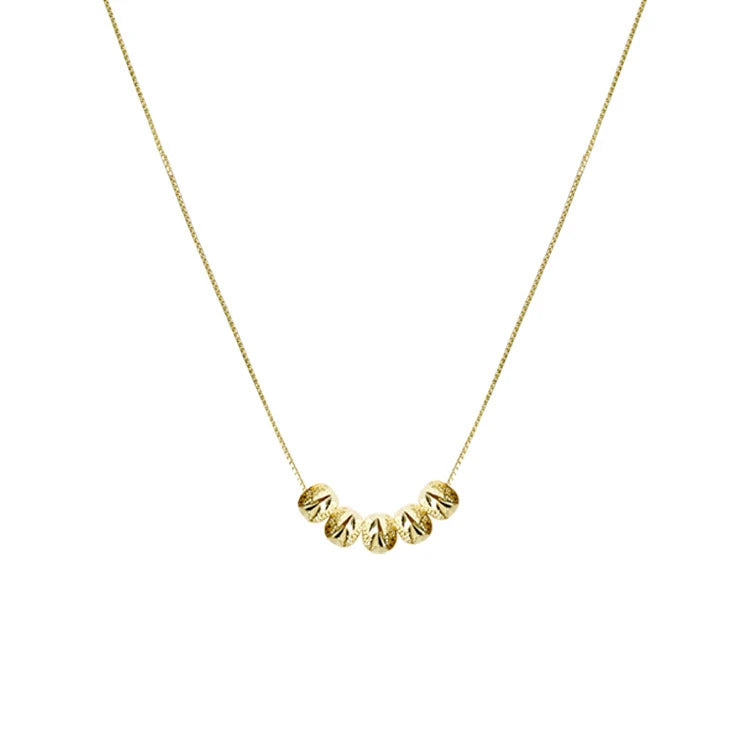 INS 5 Gold Bead Charm Choker Jewelry Necklace Beaded Pendant Necklace for Women 2021