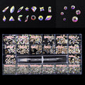 Glass Crystal AB Loose Rhinestone Tool Set for Nails Art & Jewelry Decoration Trendy Flatback Glue-On Mixed Sizes
