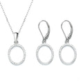 Sterling Silver Jewelry Collection of Women's Wedding Oval Necklace Pendant Earrings