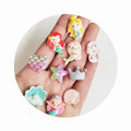 100pcs New Mini Cute 20-25mm Princess FishShellConch Series Flat Back Resin Scrapbooking DIY Jewelry Craft Decoration