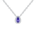Fashion Fine Silver 925 Sterling CZ Necklace Jewelry Custom Gemstone Color Amethyst Statement Necklace Women Girl