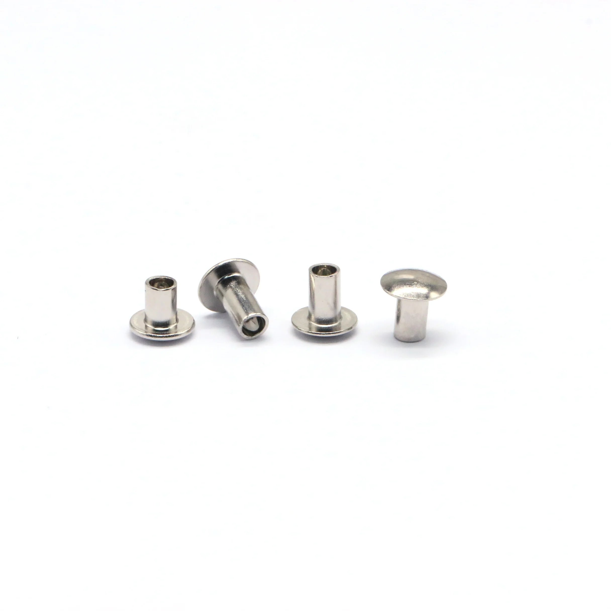 China Supplier's New Brand Carbon Steel Nickel Plated Round Head Semi Tubular Rivets for Garment Fastening