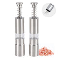Custom Premium Quality Stainless Steel Spices Mill Grinder With Thumb Push Button Household Mini Pepper and Salt Grinder