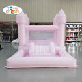 Custom Commercial Grade PVC White Bounce House Soft Play Equipment Castle Slide with Ball Pit for Kids