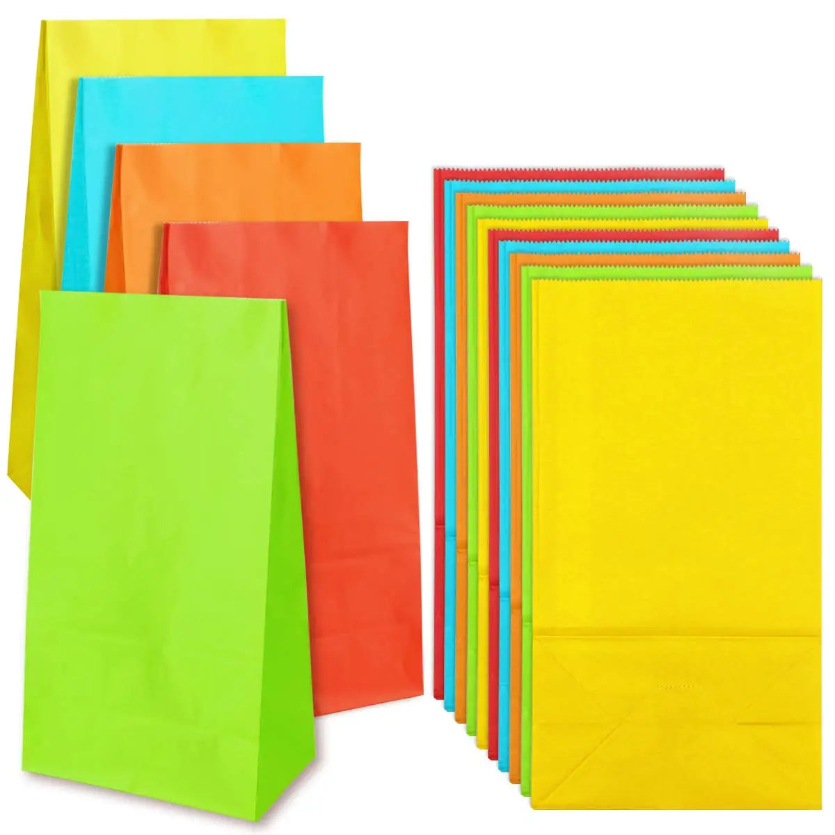 Customized Free Samples Multi Color Flat Bottom Small Grocery Treat Packaging Kraft Paper Bags