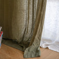 Factory Direct Sales Solid Linen Semi-Blackout Screen Natural Gauze Blinds Window Screen Ramie Yarns Certain for Cabinet