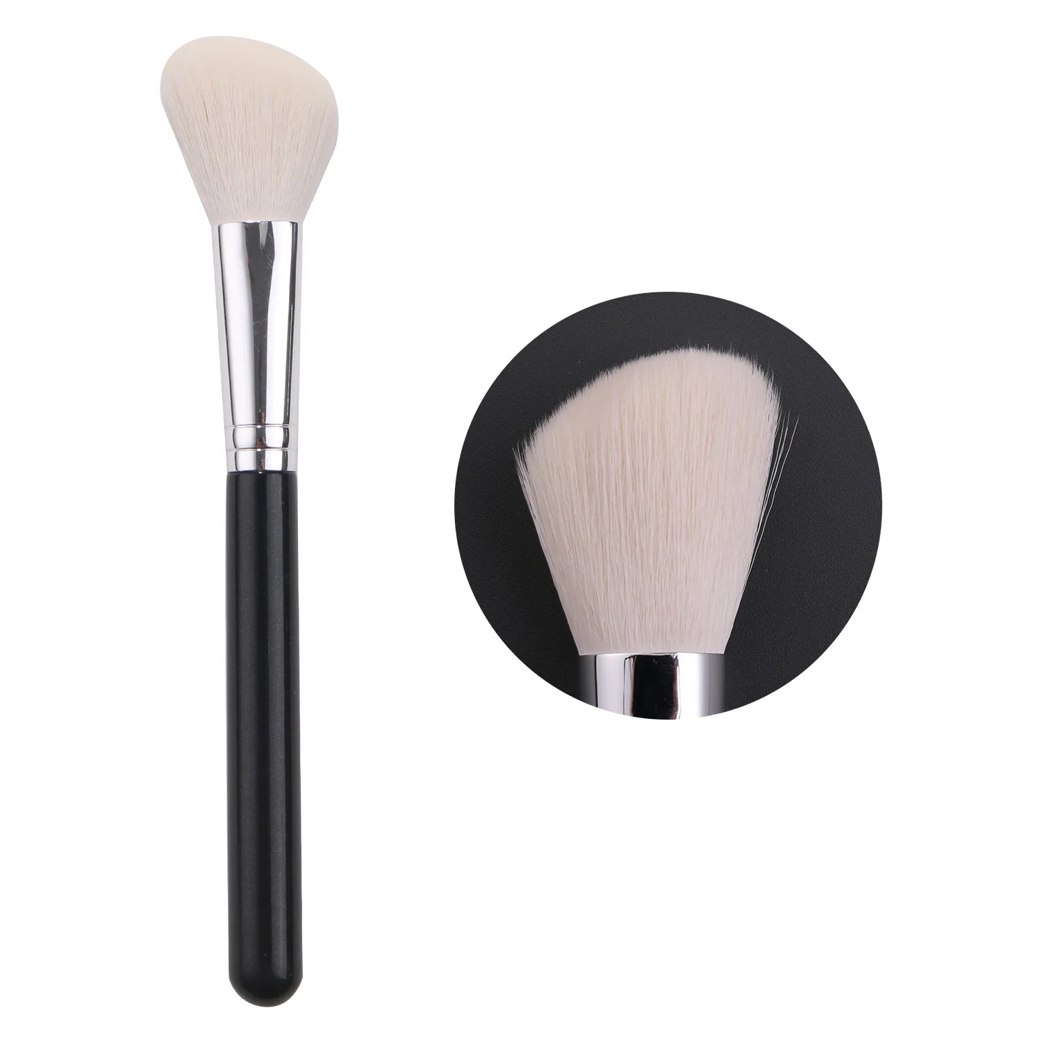 IPRESTA White Nano Fiber Blush Brush Unique Fashion Design for Beauty Makeup Comfortable Wood Handle Used for Concealer Lip Balm