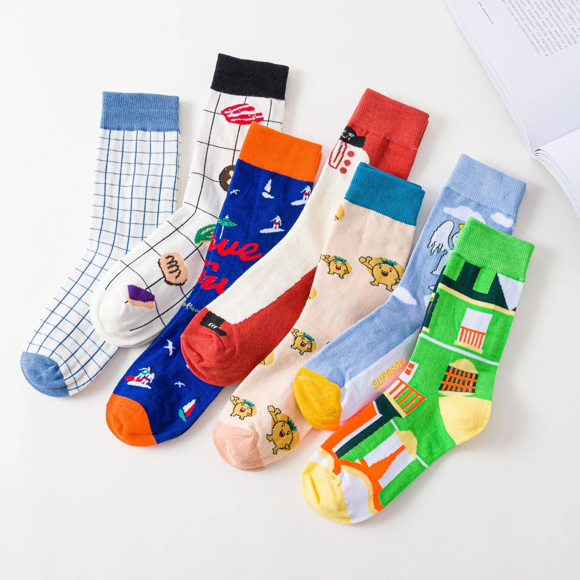 WUYANG FACTORY WY-039 Wholesale Funny Patterns Casual Socks Supplier Designs Color Fashion Men and Women Socks HOT SALE