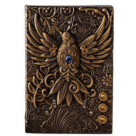 Vintage 3D Embossed Leather Journal Writing Notebook A5 100 Sheets Travel Diary for Men and Women