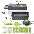 12 in 1 Commercial Multifunctional Vegetable Cutter Slicer Set Manual Operation Plastic PP Material for Chopping Onions