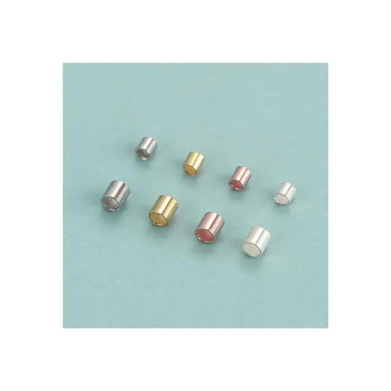 GP Straight Smooth Crimps Silver Crimp End Beads Stopper Spacer Beads S925 Sterling Silver for Permanent Jewelry Chains Making