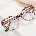 Unisex Full Eyeglass Cat Eye Fashion Leopard Print Tortoise Optical Glasses Red Retro Eyewear Spectacle 82069 TR90 CE UV400