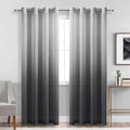 XinLan Soft Grey Blackout Sheer Curtains Drapes Fabric Gradual Change Sheer Curtains