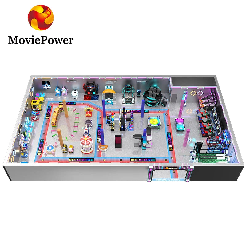 MoviePower VR 50-300 Square Meters Virtual Reality Amusement Theme Park Indoor Game Room All in One Turnkey Solution