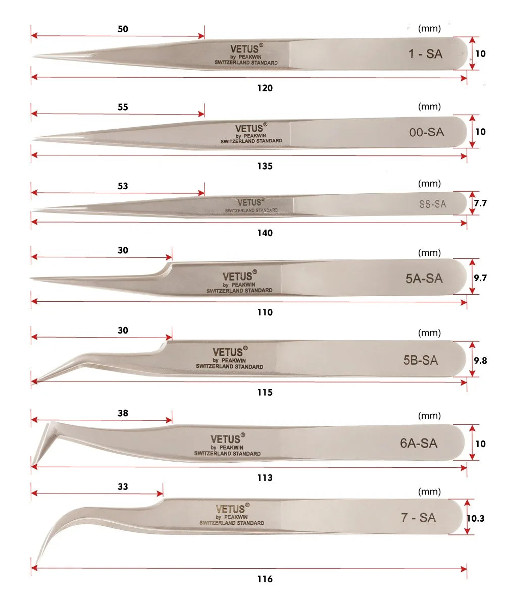 Vetus Tweezers 5b-sa Manufacturer Laah Pinzas Lash Tweezers Pinzas Para Pestanas 90 Degree Volume Eyelash Tweezers