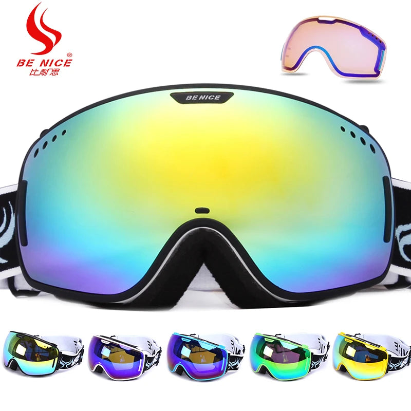 Ski Goggles Manufacturers Snowboard UV400 Snow Goggles Adult Women Men Sport Goggles TPU Anti-fog Ski Goggles