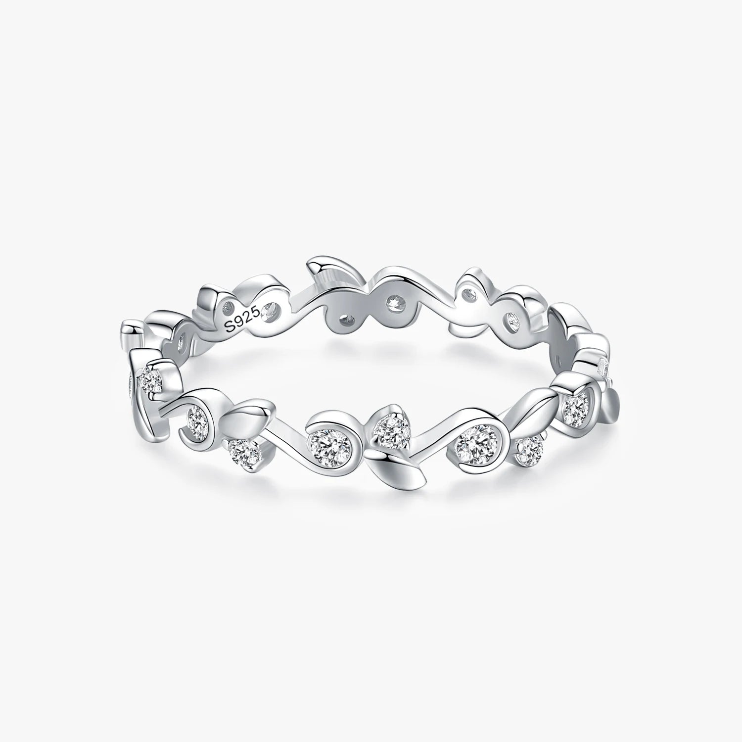 Ailmay Hot SaleFashion 925 Sterling Silver Simple Stackable CZ Finger Rings for Women Minimalist Fine Jewelry