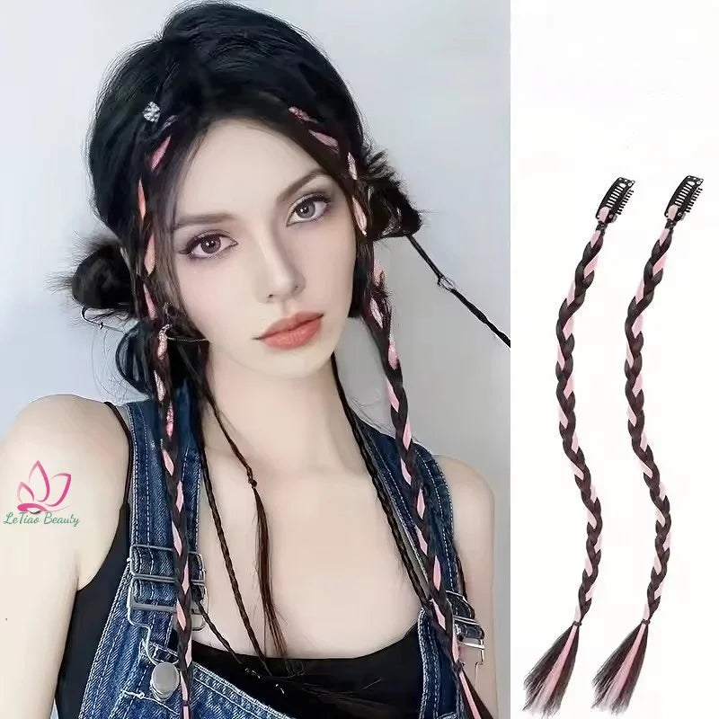 Wholesale Boxing Braids 18Inch Twist Braiding Hair With BB Clips Ear Hanging Highlights Braiding Hair Extensions Wigs