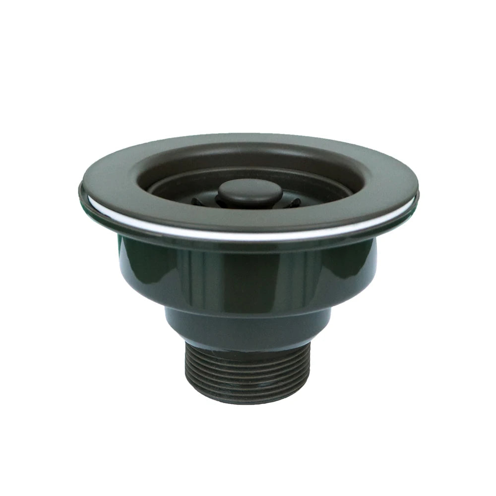 3-1/2 Inch Kitchen Sink Black Basket Strainer Water Stopper With Drain Assembly