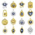 Beimai OEM Charms for Jewelry Making Peach Heart Oval Eye Drop DIY Jewelry Accessories Sun Lock Necklace Earrings Pendant