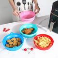 2022 New Foldable Reusable Air Fryer Silicone Basket Food Safe  Air Fryer Silicone Pot