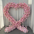 A-FHA023 Wholesale Artificial pink Flower Arch Heart Shaped Flower Arch Backdrop Wedding Silk Flower Arch Decoration