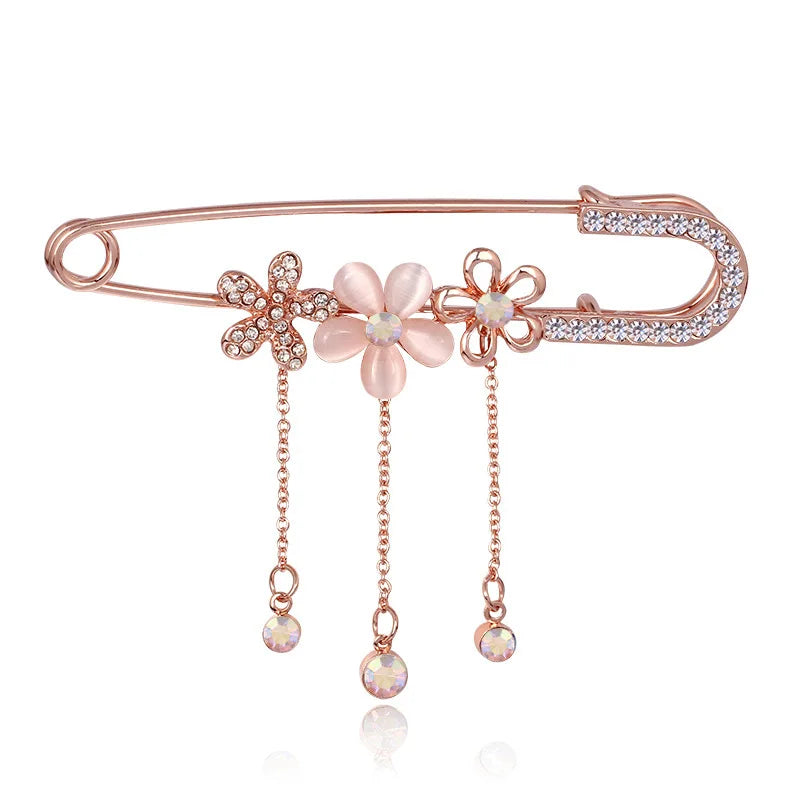Joyas Fashion Jewelry Rhinestone Flower Customized Designer Brooches Pins Women Premium