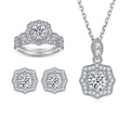 Hot Sale Silver Jewelry Sets White Gold Plated Round Shaped 925 Sterling Silver Jewelry Sets