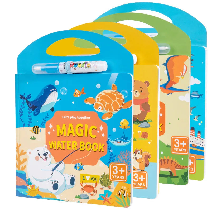 2025 New Early Childhood Educational Toys Montessori Water Painting Book Repeated Graffiti Stickers Drawing Toy For Children