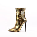 New Arrival Women's Ankle Zip High Heel Dance Boots with ARCH SUPPORT Anti-Slip Rubber Outsole Autumn Dance Shoes